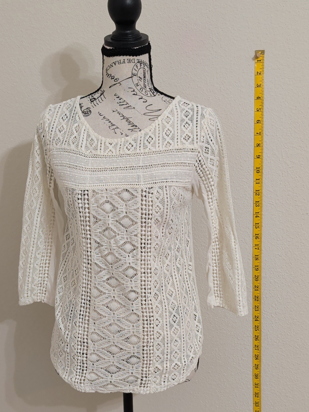 Lucky Brand White Crochet Tunic Top